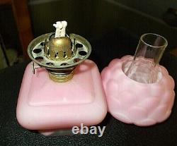 Antique Victorian Miniature Pink Cased Artichoke Oil Lampconsolidated Glass Co