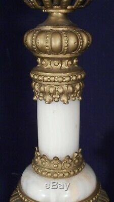 Antique Victorian Oil Gwtw Banquet Lamp-now Electrified