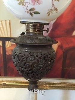 Antique Victorian Oil Kerosene Gwtw Gone With The Wind Banquet Parlor Lamp