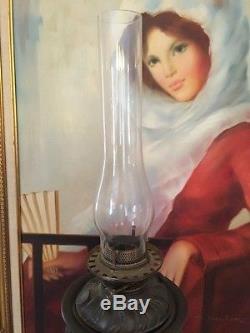 Antique Victorian Oil Kerosene Gwtw Gone With The Wind Banquet Parlor Lamp