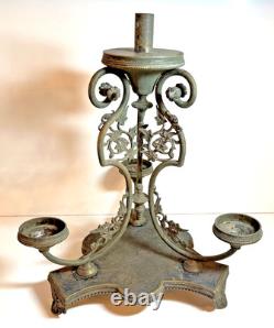 Antique Victorian Oil Lamp Base- Banquet- Marks 1867 Richardson Sheffield EPNS
