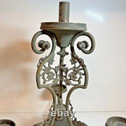 Antique Victorian Oil Lamp Base- Banquet- Marks 1867 Richardson Sheffield EPNS