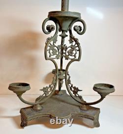 Antique Victorian Oil Lamp Base- Banquet- Marks 1867 Richardson Sheffield EPNS
