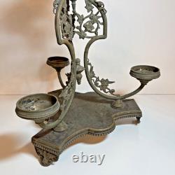 Antique Victorian Oil Lamp Base- Banquet- Marks 1867 Richardson Sheffield EPNS