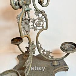 Antique Victorian Oil Lamp Base- Banquet- Marks 1867 Richardson Sheffield EPNS