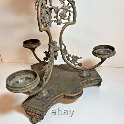 Antique Victorian Oil Lamp Base- Banquet- Marks 1867 Richardson Sheffield EPNS