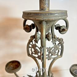 Antique Victorian Oil Lamp Base- Banquet- Marks 1867 Richardson Sheffield EPNS