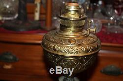 Antique Victorian Oil Lamp Converted Electric Angels Cherubs Gilded Gold Metal