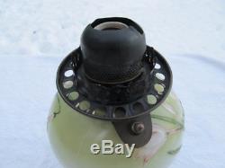 Antique Victorian Puffy Orchid Flower GWTW Parlor Oil Kerosene Lamp Electrified