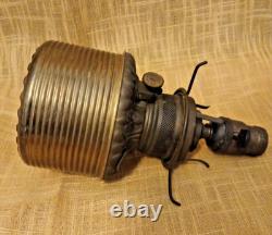 Antique Victorian Red Satin Glass Fostoria Consolidated GWTW Kerosene Lamp