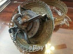 Antique Victorian Sgnd Bradley & Hubbard Hanging Library Oil Lamp