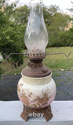 Antique Victorian Wallace & Sons Oil Lamp Glass Font Art Nouveau 19th C. Glass