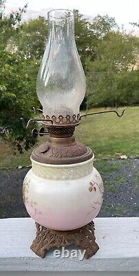 Antique Victorian Wallace & Sons Oil Lamp Glass Font Art Nouveau 19th C. Glass