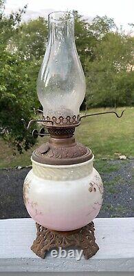 Antique Victorian Wallace & Sons Oil Lamp Glass Font Art Nouveau 19th C. Glass