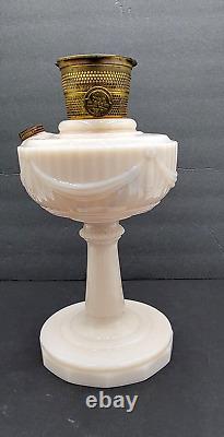 Antique/Vintage Aladdin Pink Alacite Lincoln Drape Glass Model B Oil Mantle Lamp