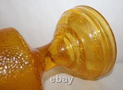 Antique Vintage Amber Yellow Gold Eagle Kerosene Oil Hurricane lamps