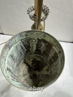Antique Vintage Electric Brass Student Oil Lamp