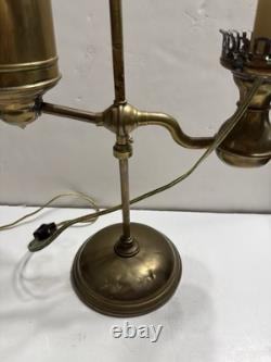 Antique Vintage Electric Brass Student Oil Lamp