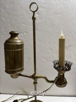 Antique Vintage Electric Brass Student Oil Lamp