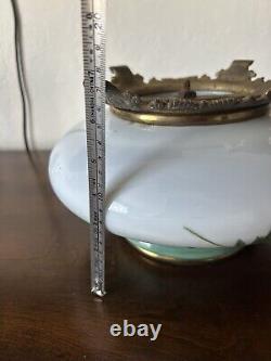 Antique Vintage L&B Oil Kerosene Lamp Hand Painted Floral