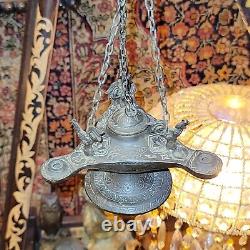 Antique Vintage Middle Eastern Oil Lamp Incense Burner Oriental Censor