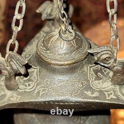 Antique Vintage Middle Eastern Oil Lamp Incense Burner Oriental Censor