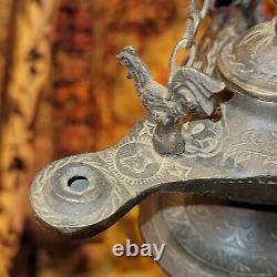 Antique Vintage Middle Eastern Oil Lamp Incense Burner Oriental Censor