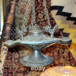 Antique Vintage Middle Eastern Oil Lamp Incense Burner Oriental Censor