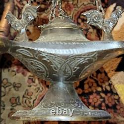 Antique Vintage Middle Eastern Oil Lamp Incense Burner Oriental Censor