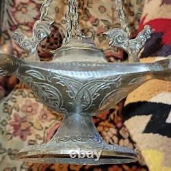 Antique Vintage Middle Eastern Oil Lamp Incense Burner Oriental Censor