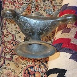 Antique Vintage Middle Eastern Oil Lamp Incense Burner Oriental Censor