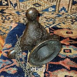 Antique Vintage Middle Eastern Oil Lamp Incense Burner Oriental Censor