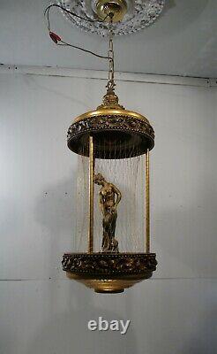 Antique Vintage Oil Drip Pendant Lamp 1970's 1 Light Waterfall Fixture Retro