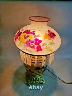 Antique Vintage Oil Lamp Converted to Electric 14'' T by 7'' W