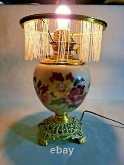 Antique Vintage Oil Lamp Converted to Electric 14'' T by 7'' W