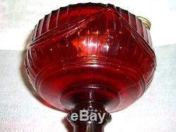 Antique Vintage Original Aladdin B-77 Deep Ruby Lincoln Drape Oil Kerosene Lamp