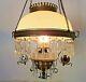 Antique Vintage Victorian Hanging Parlor Library Lamp Rare Opalescent Lampshade
