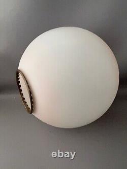Antique Vtg Gwtw Pink & White Cased Glass Oil Banquet Lamp Ball Shade Globe Part