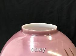 Antique Vtg Hand Painted Glass Ball Oil Lamp Shade Globe Pink Roses, GWTW, Piano