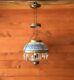 Antique W. B. G. Corporation Hanging Oil Chandelier Lamp with Shade and Prisms