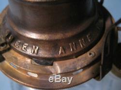 Antique Wall Bracket Oil Lamp'b&h' Back Plate Holder Font Reflector 1880 #2