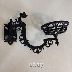 Antique Wall Hanging Oil Lamp With Swing Bracket Purple Hue Oil Font Queen Ann