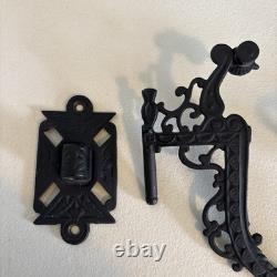 Antique Wall Hanging Oil Lamp With Swing Bracket Purple Hue Oil Font Queen Ann