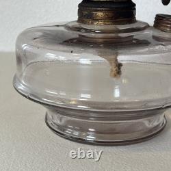 Antique Wall Hanging Oil Lamp With Swing Bracket Purple Hue Oil Font Queen Ann