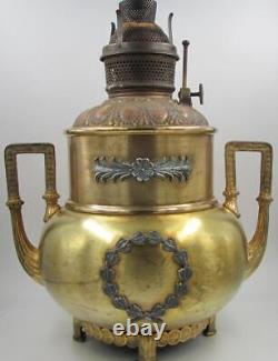 Antique Wallace & Sons Kerosene Oil 2 Handled Banquet Lamp DICKINSON TV Prop