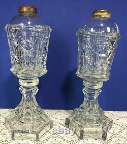 Antique Whale Oil Lamps Set of 2