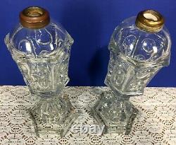 Antique Whale Oil Lamps Set of 2