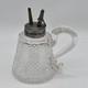 Antique Whale Oil Sparkling Lamp Finger Lamp Cut Glass Dual Burners 1800's