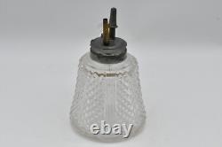 Antique Whale Oil Sparkling Lamp Finger Lamp Cut Glass Dual Burners 1800's