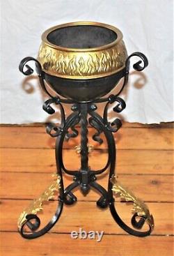 Antique Wrought Iron Banquet Oil Lamp Base Font Holder